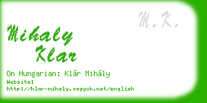 mihaly klar business card